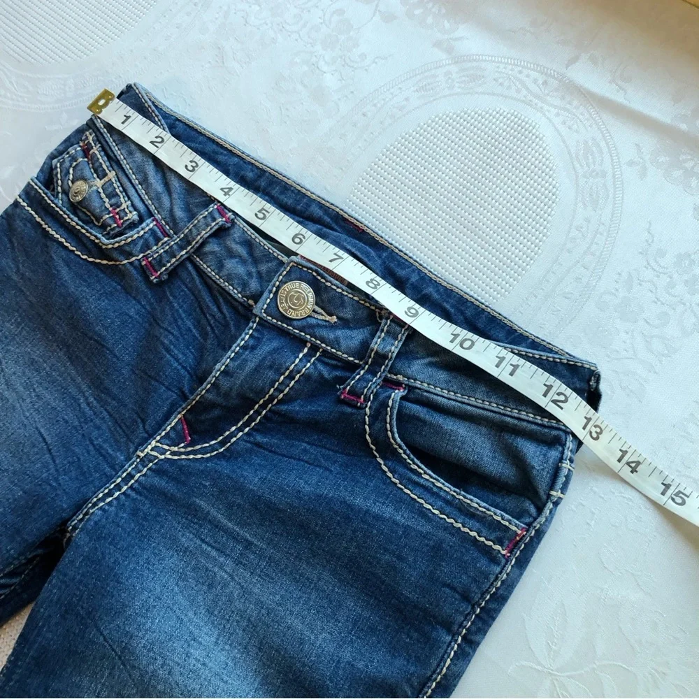 True Religion Girls Size 10 Blue Jeans Denim Pants Classic-Fit Straight-Leg